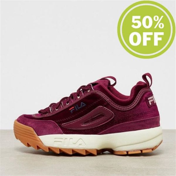 Fila Tenisky Damske Bordove Červené - Disruptor Low Velvet Wmn Burgundy Vypredaj - Slovakia 18764-TL